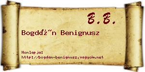 Bogdán Benignusz névjegykártya